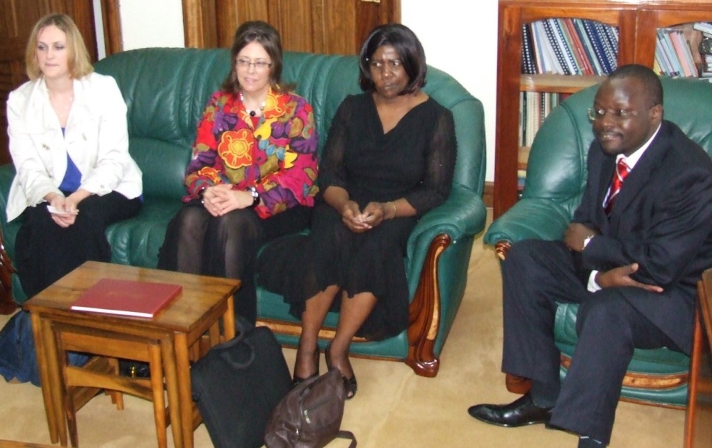 L-R Connie Jadrny-PR&Marketing & Lisa Nordick-Director, DCE, NDSU, Dr. Margaret Khaitsa, Ass. Prof. Vet & Microbiology, NDSU & Prof. V. Baryamureeba-VC