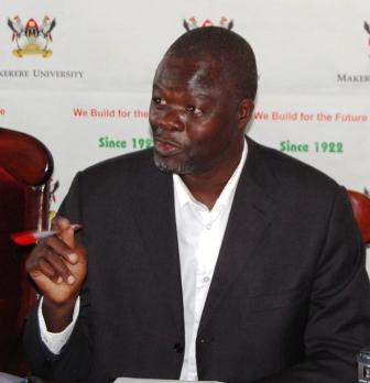 Prof. John Tabuti, Ethnobotanist, Department of Environmental Management, College of Agricultural and Environmental Sciences, Makerere University, stresses a point to the media during an interview about his project