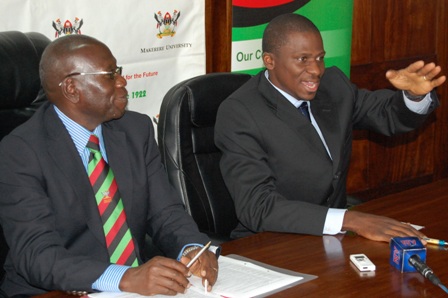 L-R Prof. Celestino Obua-Dep Principal CHS and Dr. Erisa Mwaka Sabakaki-Senior Lecturer, Dept of Anatomy, CHS, Makerere University