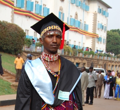 A Makerere University Student of Maasai origin at the 61st Graduation Ceremony of Makerere University 17th-21st January 2011