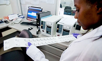 In on of the Research Labs at the College of Health Sciences, Makerere University, Kampala Uganda.