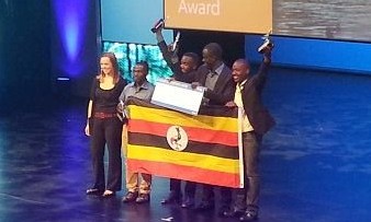 Code8 Team, CoCIS receive the UN Women's Empowerment Award for the Mobile App Matibabu at the Microsoft Imagine Cup Finals 2013, Russia