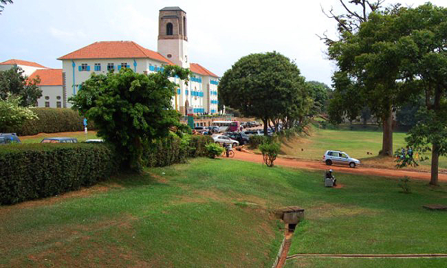 The Main Administration Building as seen from School of Social Sciences, CHUSS, Makerere University, Kampala Uganda