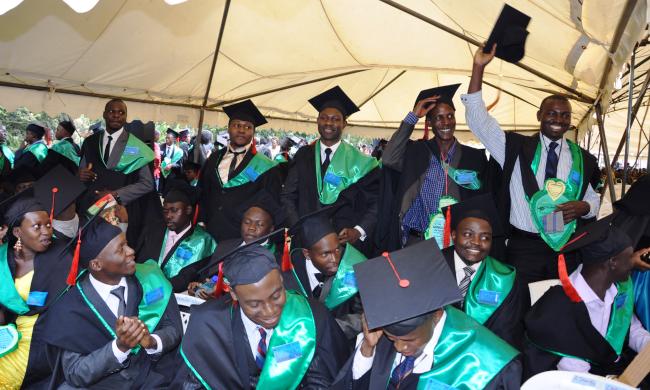 Makerere Graduands Express their joy during the 64th Graduation Ceremony 28th - 31stJan2014, Makerere University, Kampala Uganda