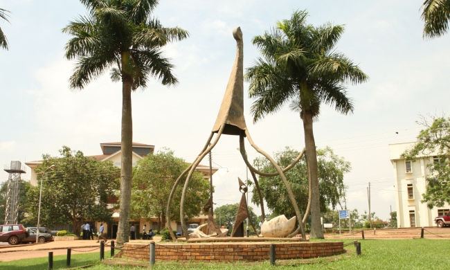 The 75th Anniversary Monument at the CoNAS, School of Statistics & Planning Roundabout, Makerere University, Kampala Uganda