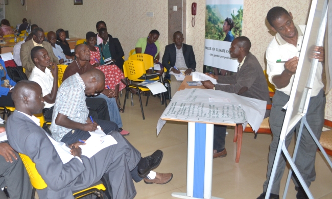 Participants in the IPCC AR5 Outreach Event that formed the Water Working Group come up with recommendations on policies, research and practices that Uganda should adopt in response to the IPCC AR5 findings, 22nd Aug 2014, Hotel Africana, Kampala Uganda
