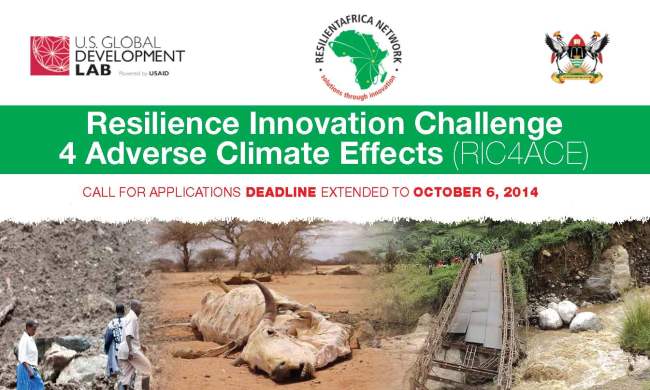 The Resilience Innovation Challenge 4 Adverse Climate Effects (RIC4ACE) Grant Call for Applications Extended Deadline 6th October 2014