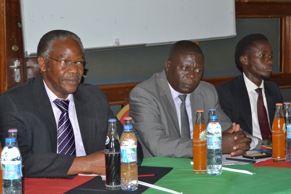 Dr. Allan Birabi, Stephen Kateega and Solomon Musisi at the launch