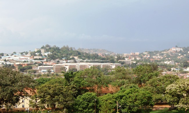 The Mulago Hospital Complex and College of Health Sciences (CHS) as seen from the Main University Library, Makerere University, Kampala Uganda