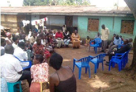 Meeting with university land encroachers in Bwaise.