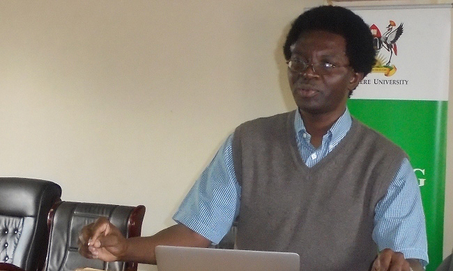Prof. Dick Ng'ambi, UCT delivers a public lecture on Innovating Pedagogies at Makerere University, Kampala Uganda