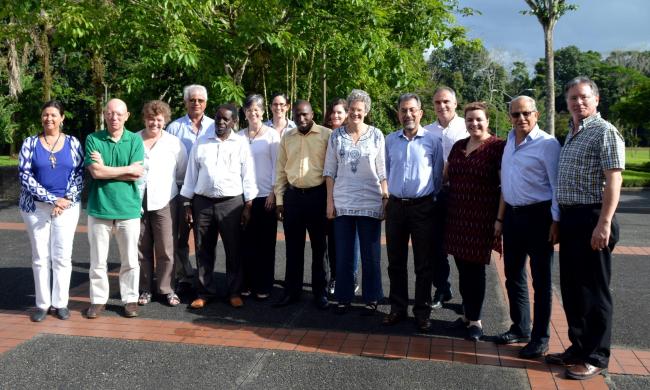 MakSPH RAN Team led by Prof. William Bazeyo (4th L) attends the Global Health & Sustainable Development Meeting, 23-27 February, Earth University, Costa Rica