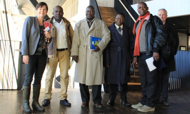 L-R: Monika Berge-International Coordinator, KI, Dr. John Mango-Deputy Principal, CoNAS. Mr. Robert Ngobi, Manager,QAD, Professor Mukadasi Buyinza-Director, RGT, Dr. Vincent Ssembatya, Director, QAD and Leif Abrahamsson-International Science Programme (ISP) at Karolinska Institutet, Sweden, March 2015