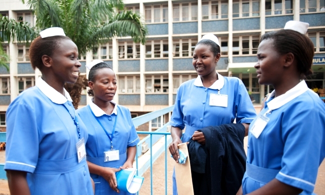 Nurses at the Mulago Teaching Hospital, College of Health Sciences (CHS), Makerere University, Kampala Uganda