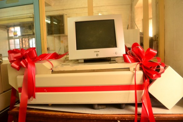 The X700 Digital Colour Press Machine donated to Makerere University.