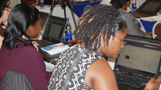 Participants at an e-learning Conference.