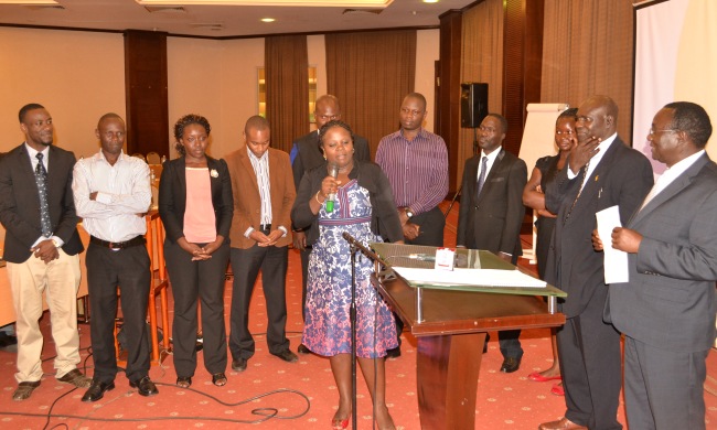 Some members of the Initial Cohort of PHFP-FET introduce themselves at the PHFP Official Launch, 30th April 2015, Serena Hotel, Kampala Uganda