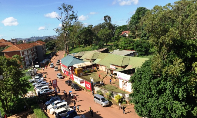 The Guild Canteen and Lincoln Flats as seen from Senate Building, Makerere University, Kampala Uganda, 15th May 2015