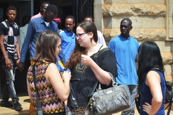 International Students at Main Building, Makerere University