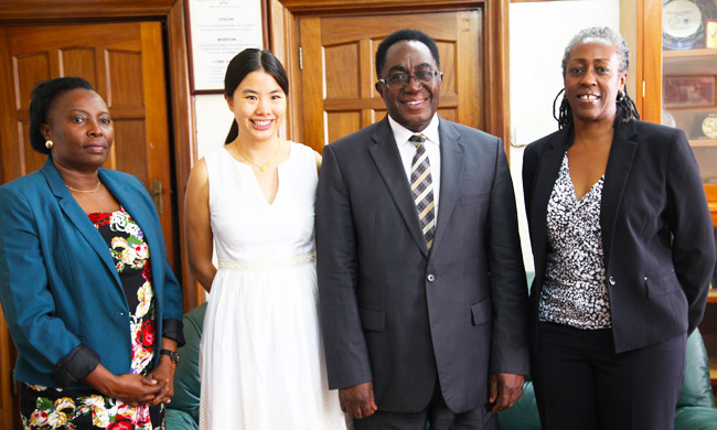 L-R Dr. Florence Nakyiwa, Ms Grace Hui, Prof John Ddumba-Ssentamu and Ms Ivy Mwai