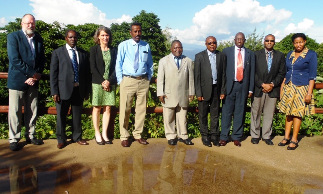 OHCEA Board members and the OHCEA Regional Manager, Technical, Dr. Irene Naigaga (Right) pose for a group photo after the meeting