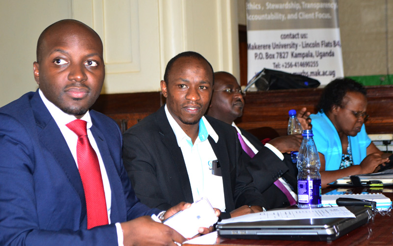 [L] Mr. Dennis Mugalya - Investment Manager, PineBridge Investments, Second Left is Mr Joseph Njuguna the Schemes Operations Manager, Octagon Africa at the training.