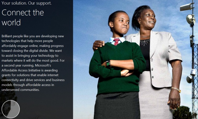 Image: Platon/Microsoft Affordable Access Initiative Homepage