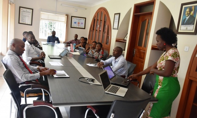 The SACOB Innovator pitches her idea before the RAN Team on 14th February 2017, Kololo Office, School of Public Health, Makerere University, Kampala Uganda