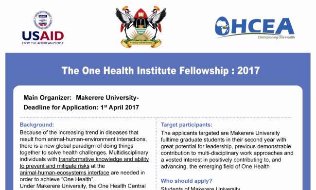 The One Health Institute Fellowship 2017