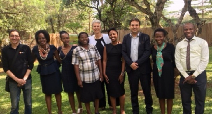 African Entrepreneurship Award team with RAN Staff during their visit to RAN's Innovation Lab, 23rd February 2017, MakSPH, Makerere University, Kampala Uganda