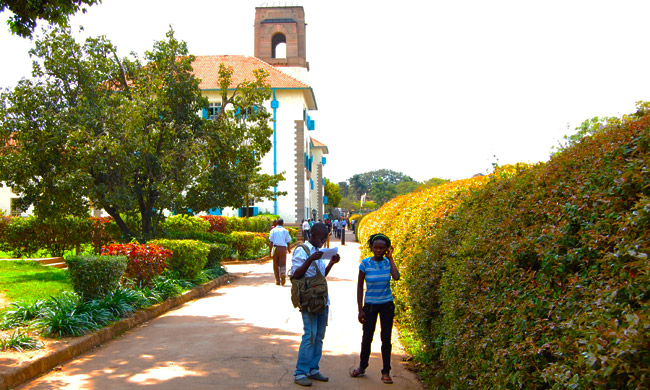 Makerere University Main Building in the background.