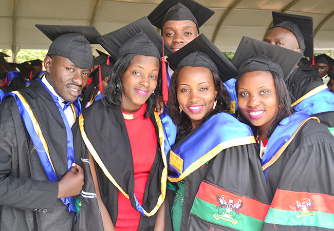 Some of the graduates from the College of Business and Mangement Sciences at the 67th Graduation held in February 2017.