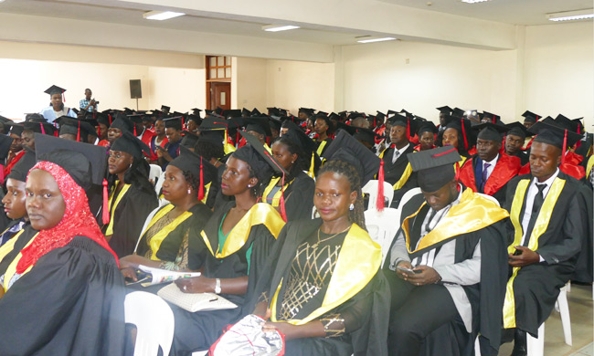 Some of the graduands who graduated on Friday 14th July 2017 at the College of Computing and Information Sciences