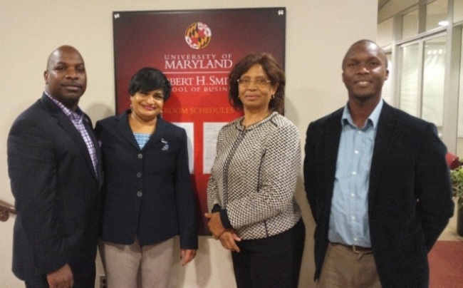 (L-R) CD Glin, President of USADF; Prof.  Rajshree Agarwal, Director of the Ed Snider Center for Enterprise and Markets at University of Maryland; RUFORUM representatives: Prof. Agnes Mwang’ombe,  professor at University of Nairobi; and Henry Makuma-Massa, Grants Officer at the RUFORUM Secretariat