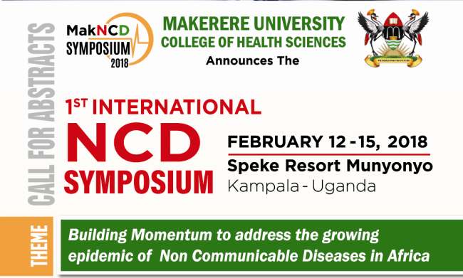 The First International Non-Communicable Diseases Symposium will be held from 12th - 15th February 2017 at Speke Resort Munyonyo. It is organised by the College of Health Sciences, Makerere University, Kampala Uganda