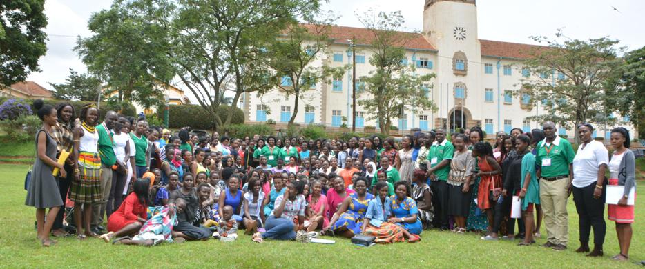 Some of the FSF alumni posing for a photo with the members of Gender Mainstreaming Directorate.