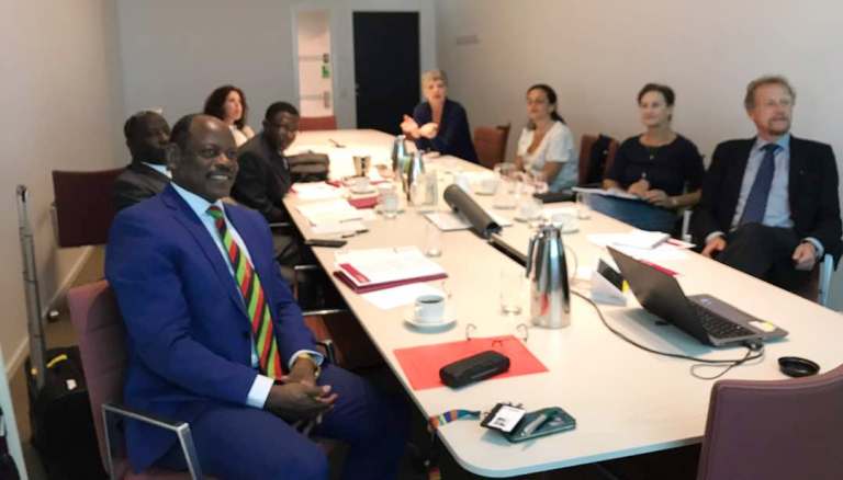 a delegation from Makerere University led by Prof. Barnabas Nawangwe, together with a team from Karolinska Institute (KI), Sweden led by Prof. Ole Petter Ottersen during the discussions.