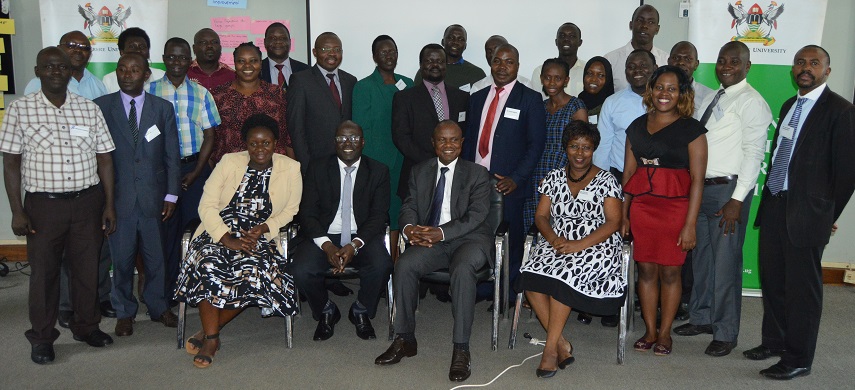 Participants together with their facilitators and some the members of Makerere University posing for a photo.