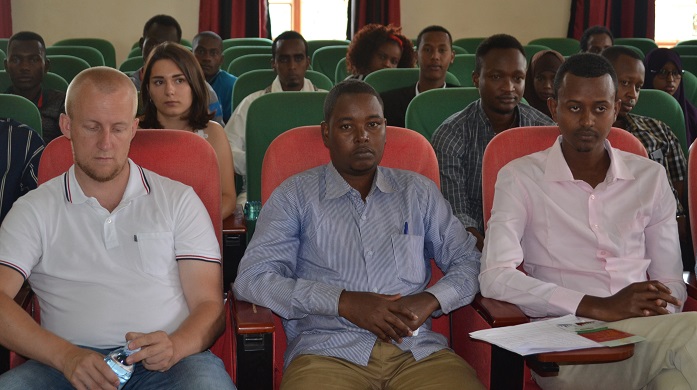 Some of the in the international students during the orientation meeting.