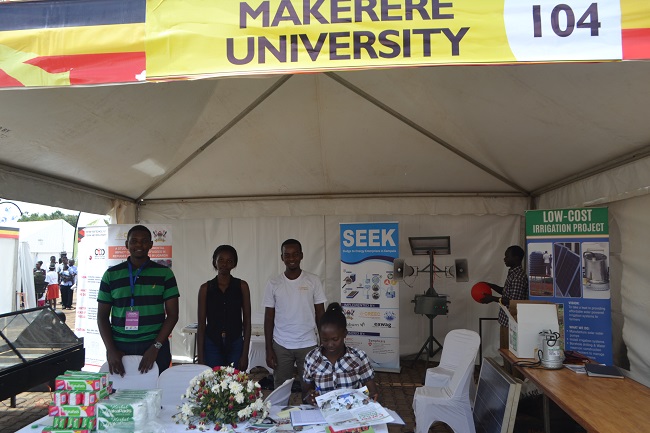The Makerere University College of Engineering, Design, Art and Technology Exhibition tent.