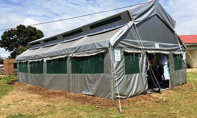 Makerere University RAN Lab's EpiTent; the tent that breathes listed in WHO's Compendium of Innovative Health Technologies, 2016-2017 Image:EpiTent