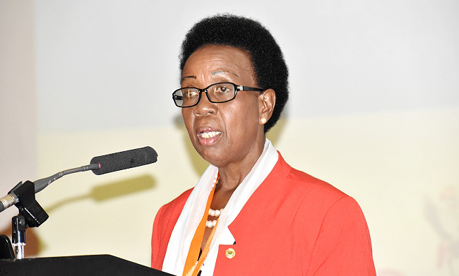 Former AU Commissioner for Rural Economy and Agriculture H.E Rhoda Tumusiime addresses the NARO-Mak Conference on Day 2 13th November 2018, Speke Resort Munyonyo, Kampala Uganda