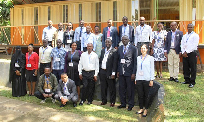 Some of the 4th TVEE Workshop Participants pose for a group photo at the School of Public Health, College of Health Sciences, Makerere University, Kampala Uganda