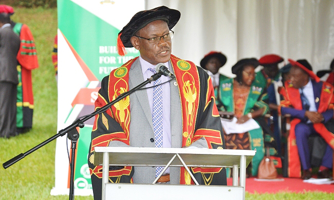 The Vice Chancellor Prof. Barnabas Nawangwe addresses the fourth and final session of the 69th Graduation held on 18th January 2019, Makerere University Kampala Uganda. He emphasised self-discipline, respect for self and others, love for ones Country and God as determinants of success in life.