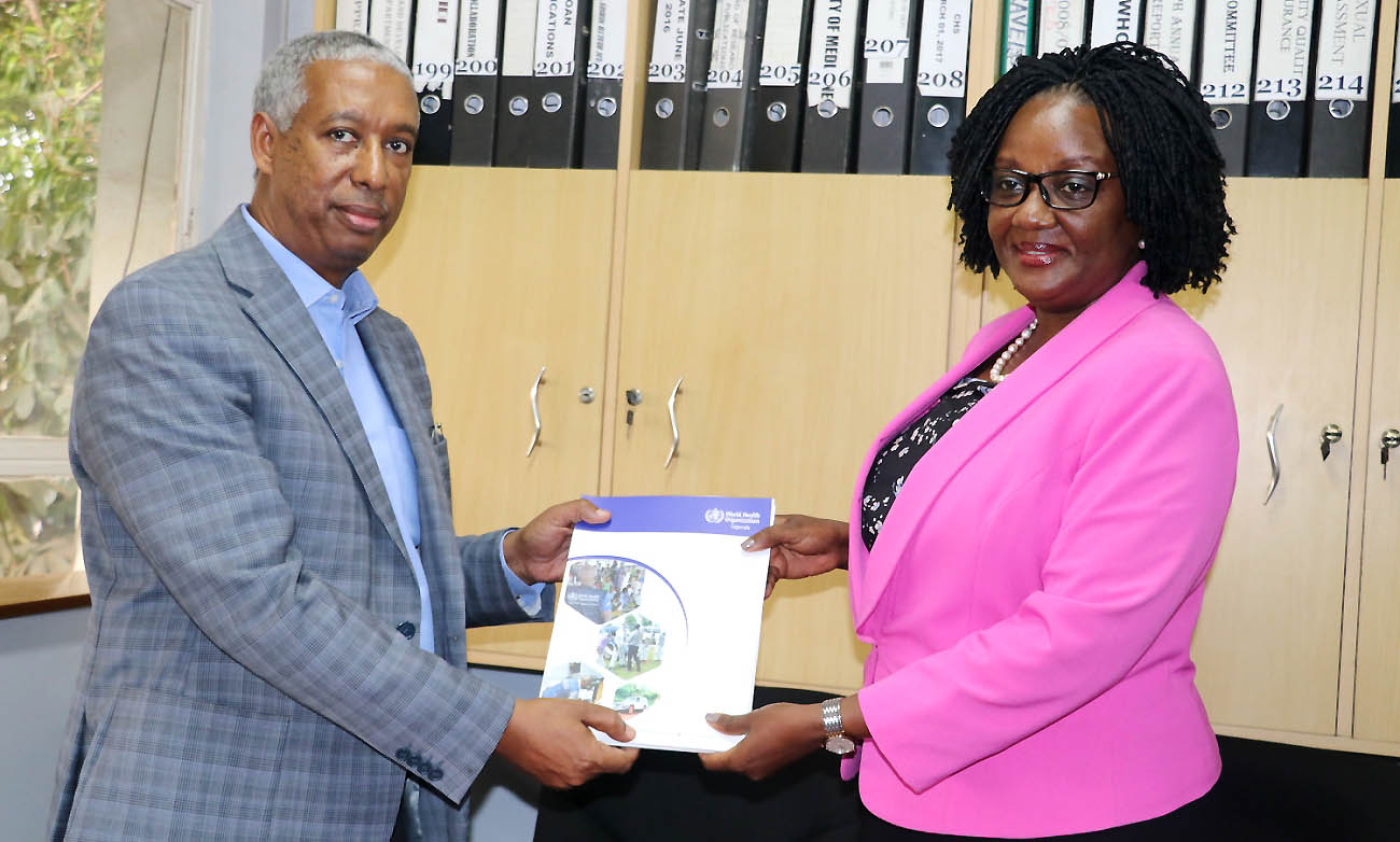 The MoU was signed by Prof. Rhoda Wanyenze, Dean School of Public Health and Dr. Yonas Tegegn Woldemariam, the WHO, Country Representative to Uganda on behalf of the two institutions on 27th March 2019, School of Public Health, CHS, Makerere University, Kampala Uganda