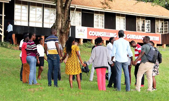 Students participate in a group activity at the Counselling and Guidance Centre (Opposite Mary Stuart Hall), Makerere University, Kampala Uganda. The CGC-MCFSP will be held from 21st - 22nd March 2019 at CTF2, CoBAMS.
