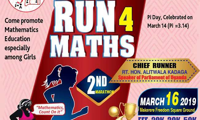 RUN4MATHS 2nd Marathon - 16th March 2019, Freedom Square, Makerere University, Kampala Uganda
