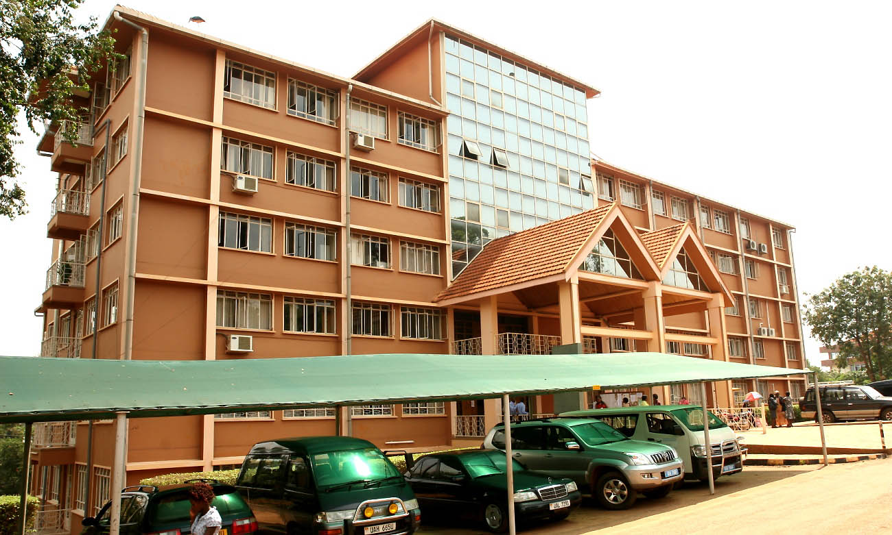 Front View of the Senate Building, Makerere University, Kampala Uganda. This is the seat of the Academic Registrar and the Senate; the highest academic decision making body of the University