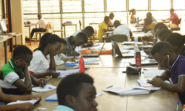 A section of students in the Main Library