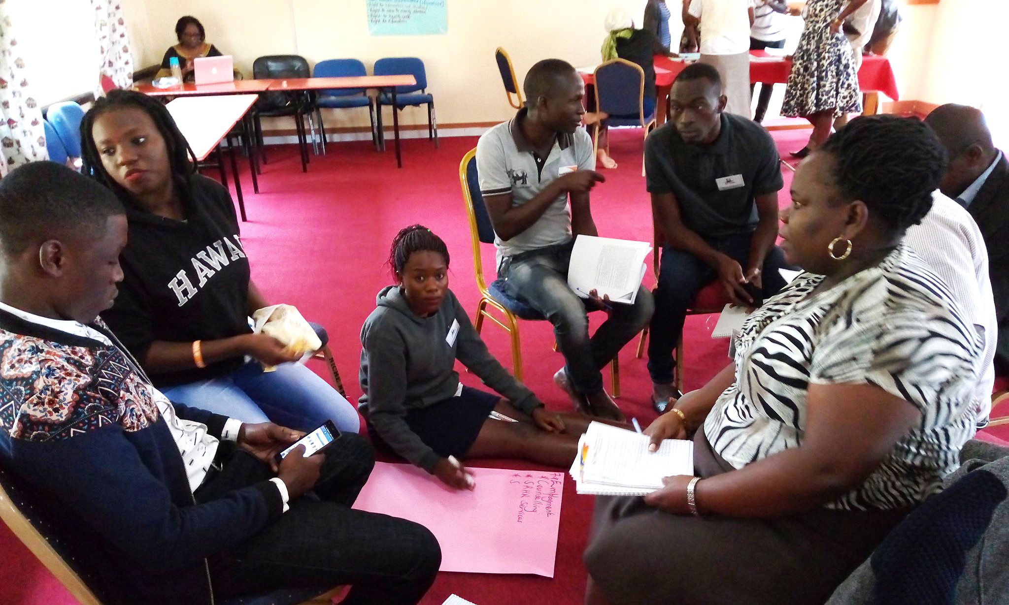 Young people take part in a group session of Cohort 2 SET-SRHR Training of August 2018. Image: @SETSRHR /Twitter